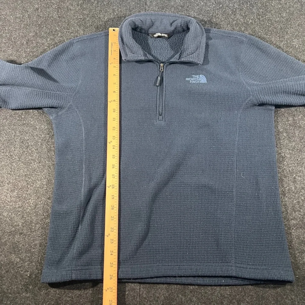 The North Face Fleece Pullover Mens L Blue Quarter Zip Waffle Knit Gorpcore